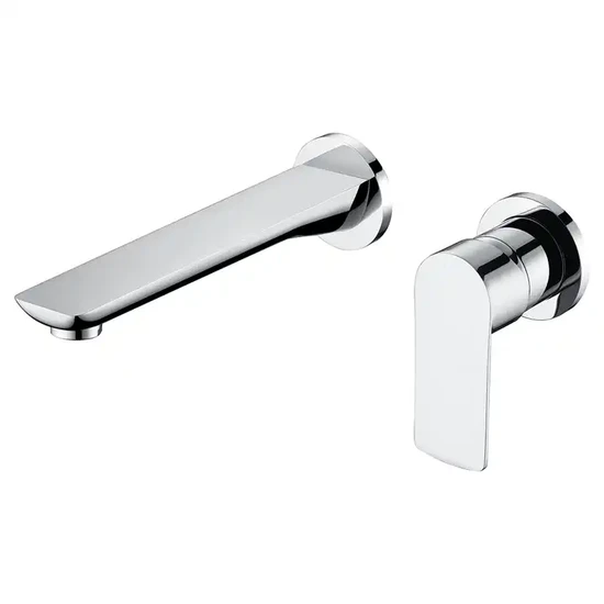 Chrome Brass Wall Mounetd Hot and Cold Basin Mixer Faucet