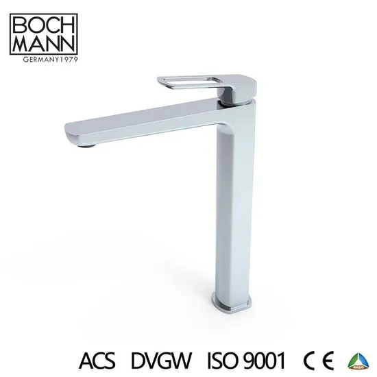 Contemporary High Basin Faucet with Brass Body and Single Zinc Handle