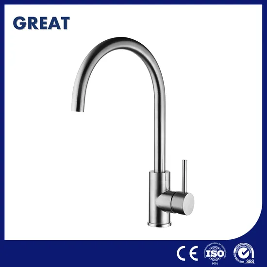 Great Black Kitchen Faucet Factory High-Quality Faucets Kitchen GLS229s49A Brushed Single Lever Kitchen Faucet Hot Sale Modern Stainless Steel Kitchen Faucet