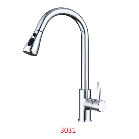 2024 Aluminum Alloy Faucet with Single Handle Pull out Function for Kitchen Room