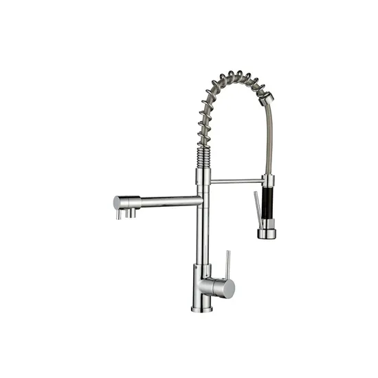 Chrome Spring Pull-Down Brass Kitchen Faucet 360 Swivel Spouts Mixer