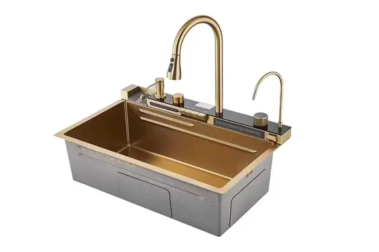 Na5210 Modern Thermostatic Digital Piano Panel Kitchen Faucet Deck Mounted Sink Purify Water Kitchen Mixer