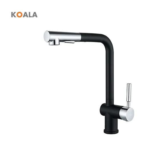 Hot Sale Water Tap Modern Matte Black Chrome Copper Pull out Kitchen Tap for Farmhouse Sinks