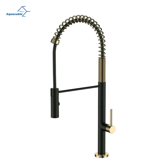 Hot Sales Single Handle Spring Pull out Kitchen Faucet Lead Free Solid Brass Kitchen Faucet with Dual Function Pull Down Sprayhead