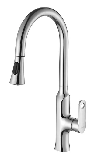 Contemporary Deck Mounted Pull out Kitchen Sink Faucet with ABS Sprayer (NA5405)