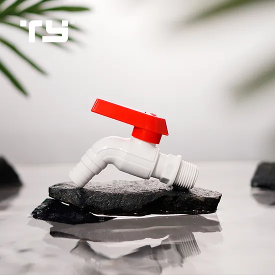 Fast Delivery Plastic PVC Water Faucet Kitchen Tap Water Bathroom Bibcock Sink Mixer Single Red Handle