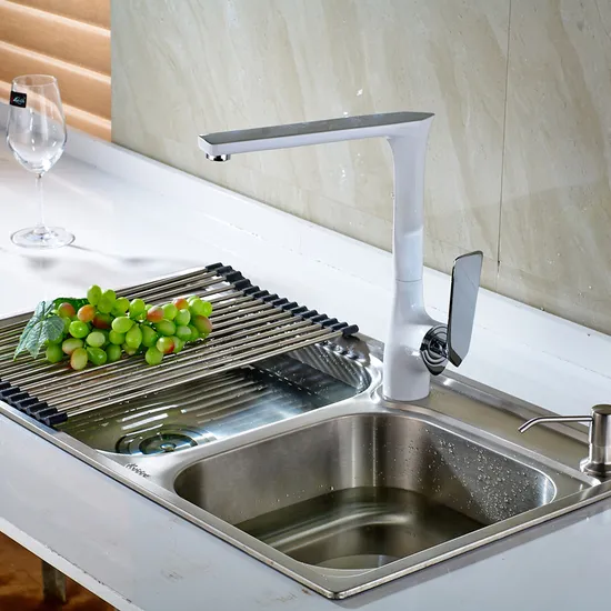 Stainless Steel Basin Tap Kitchen Sink Swivel Faucet White Vegetable Basin Faucet