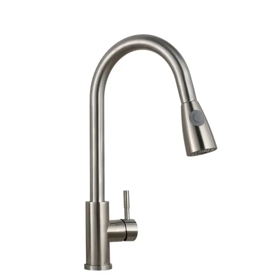Pull out Kitchen Mixer Faucet Nickel Brushed