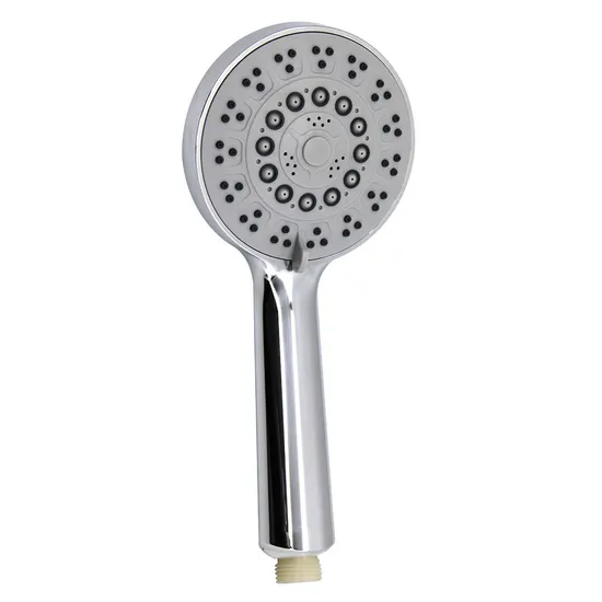 Household Self-Cleaning Pressurized Hand-Held Silver Five-Function Shower Head