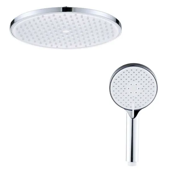 New Shower Head with Top Rainfall Shower and Handheld Shower Colorful Three Outlet Modes Water Saving