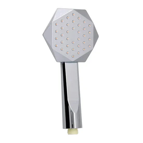 Chrome Diamond Hexagon Single Function Shower Head