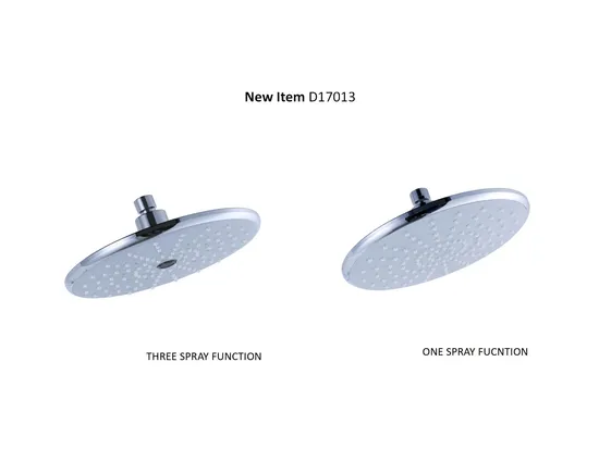 9 Inch Chromed Plating Metal Texture Ergonomic Design TPR Nozzle Top Shower with 3 Spray Functions
