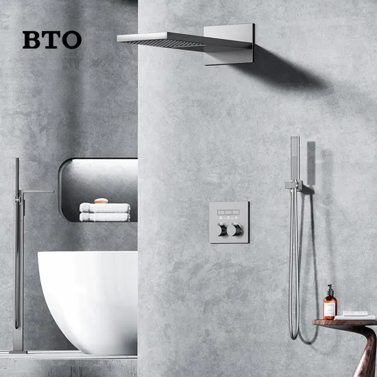Bto Gun Grey Shower Hidden Hidden Into Wall Recessed Inlay Embedded Wall Row Hidden Shower