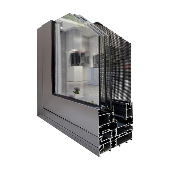 Custom New Design Large Soundproof Aluminium Bronze Thermal Break Triple Glazed Outside Open Aluminum Bay Fixed Picture Tempered Glass Casement Window