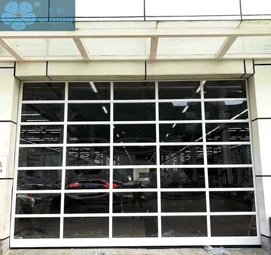Full Vision Customized Morden Full Transparent Insulated Automatic Polycarbonate Sliding Sectional Overhead Lifting Aluminium Frame Clear Glass Garage Door