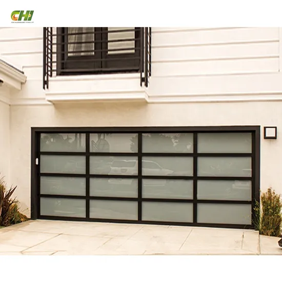 Full Glass Garage Door Modern 16X7 Aluminum Alloy Frameless Glass Garage Doors