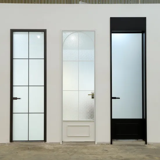 Latest Design Narrow Frame Aluminum Swing Hinged Toilet Door Interior Door