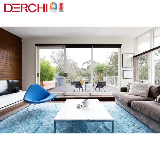 USA Market Residential Patio Thermal Break Aluminum Sliding Door with Blinds