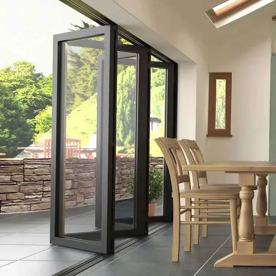 Gedeli American Modern Style Waterproof Bifold Doors Windows Aluminum Balcony Glass Sliding Folding Door