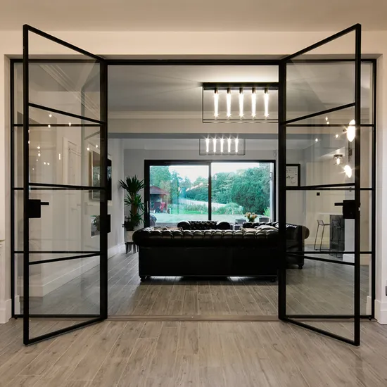 Modern Design Iron Frame French Style Steel Glass Doors