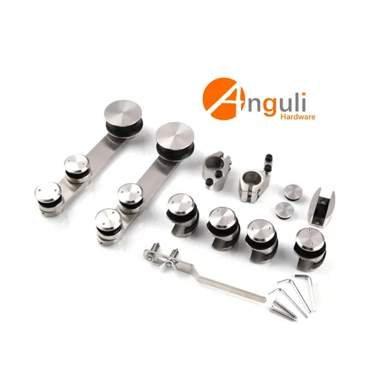 High Quality Sliding Glass Door Hardware 304 Stainless Steel Roller Frameless Bathroom Kits