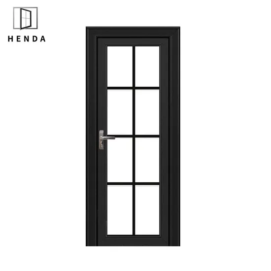Black Aluminium Glass Door for Bathroom/Toilet with Frosted/Obscure Glazed for House/Apartment/School/Hotel