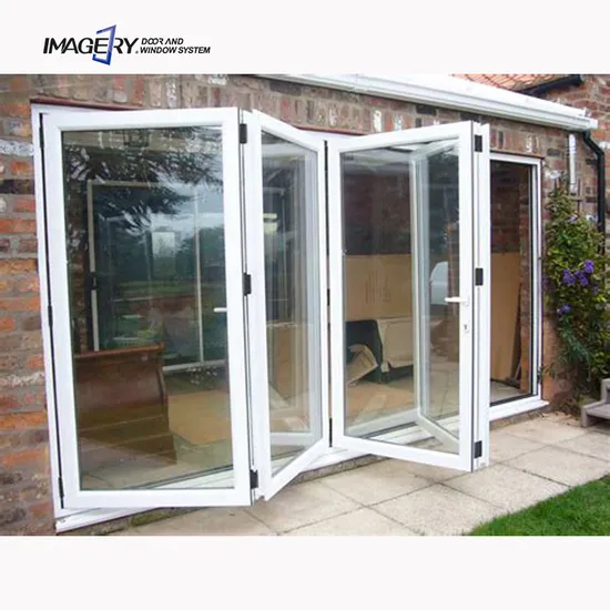 Modern Cost Effective Black Accordion Aluminium Folding Sliding Door