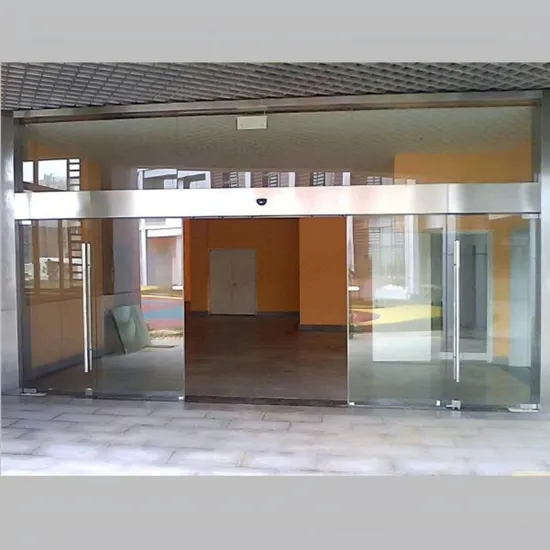 Tempered Glass Revolving Automation Aluminum Alloy Automatic SUS304 Frame Tinted Glass Sliding Door with Sensor