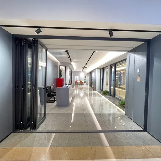 Hot Sale Double Glass Aluminum Frame Folding Door Accordion Door Reasonable Price