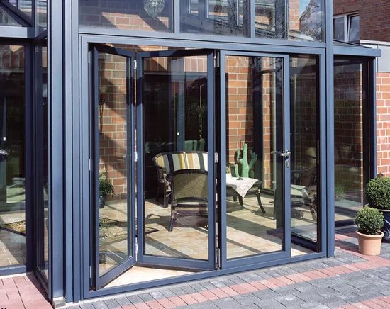 Ace Customize Aluminum Folding Door with Double Glazed Glass for Home
