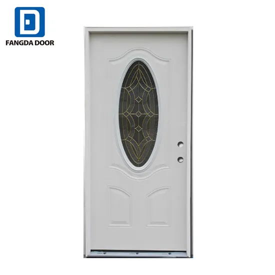 3/4 Oval Lite Painted Prehung Exterior Galvanized Steel Glass Door
