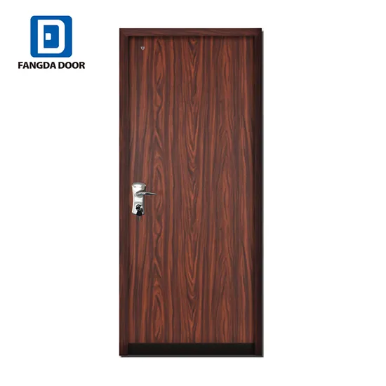 Fangda Metal Door Styles, Israeli Security Door with Wooden Grain PVC Film
