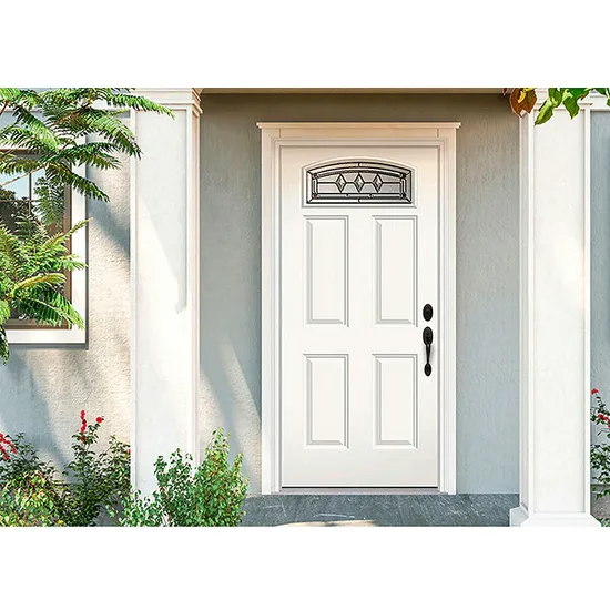 Hihaus New Residential Custom High Quality Exterior White American House Entrance Steel Wooden Security Doors