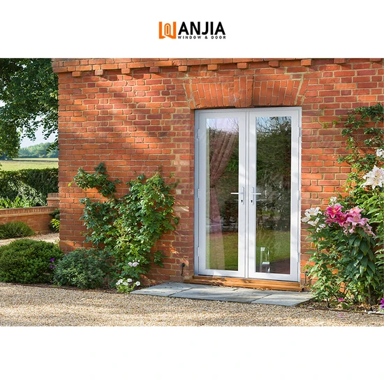 Factory PVC Front Entry Door Plastic Double Glass Patio UPVC French Doors