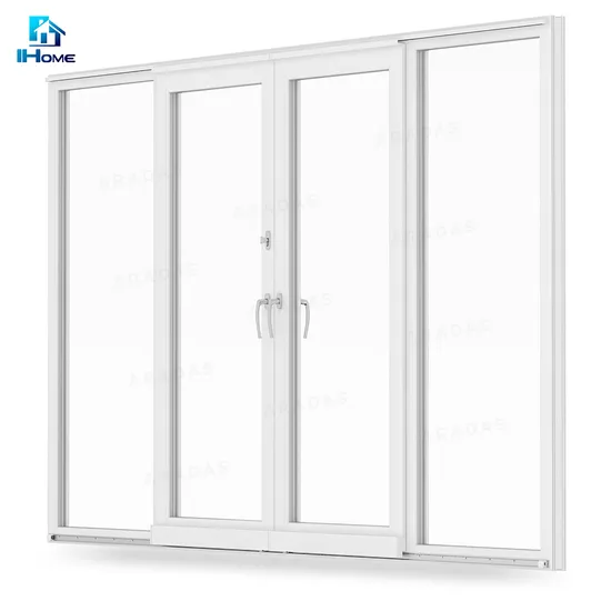 Last Design OEM Tempered Glass Factory Price PVC Profile Sliding/Stacking Door with Sample