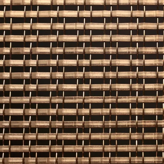 Supply Sample Square Grid Stainless Steel Flat Metal Furniture Screen Single Crimp Grille Antique Brass Finish Double Round Decorative Woven Wire Mesh