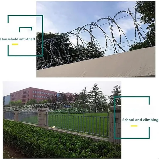 Hot Dipped Galvanized High Security Cbt-65 Razor Barbed Wire Concertina Wire for Wire Fencing Galvanized Steel Wire Razor Ribbon Barbed Wire Concertina Wire