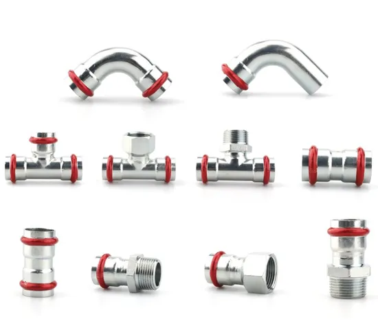 Dvgw Watermark Wras M V Stainless Steel Carbon Steel Copper Brass Press Fitting SS304 Tee Cross Galvanized Fitting Carbon Steel Cross 4 Way Copper Fitting