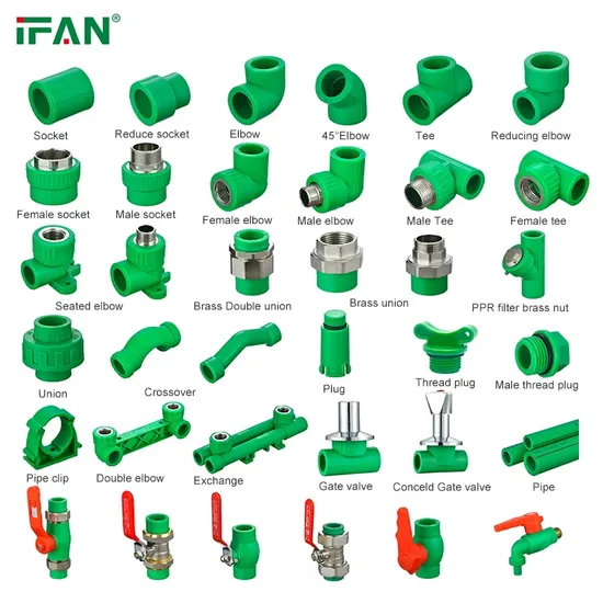 Ifan OEM Free Sample 20-110mm PPR PVC PP Fitting Hot Cold Water Plumbing Materials PPR Pipe Fittings