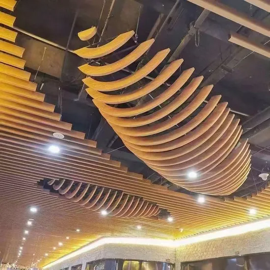 Shopping Mall Ceiling Decorated with Bent Aluminum Plate Profiles Modern Type