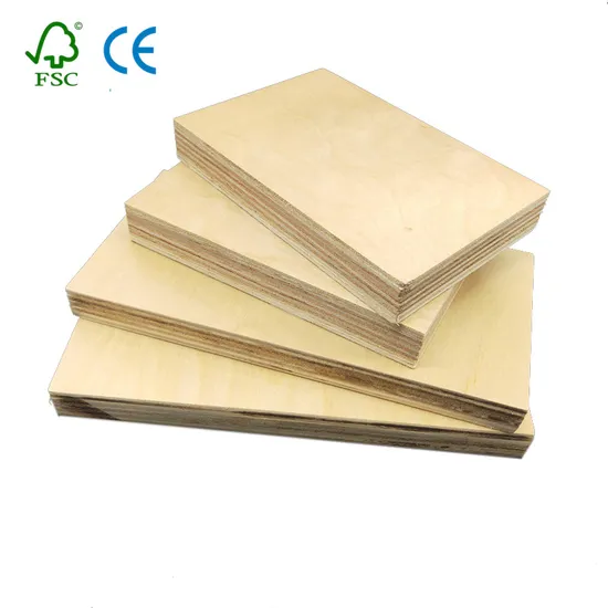 C/D Grade Waterproof Prefinished Birch Faced Plywood Poplar Core for Furniture/Kitchen Cabinets