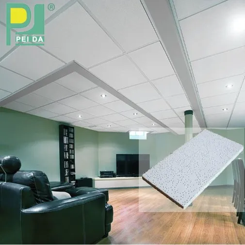 Fireproof Heat-Insulating and Sound-Absorbing Mineral Fiber Ceiling Tiles 60X60