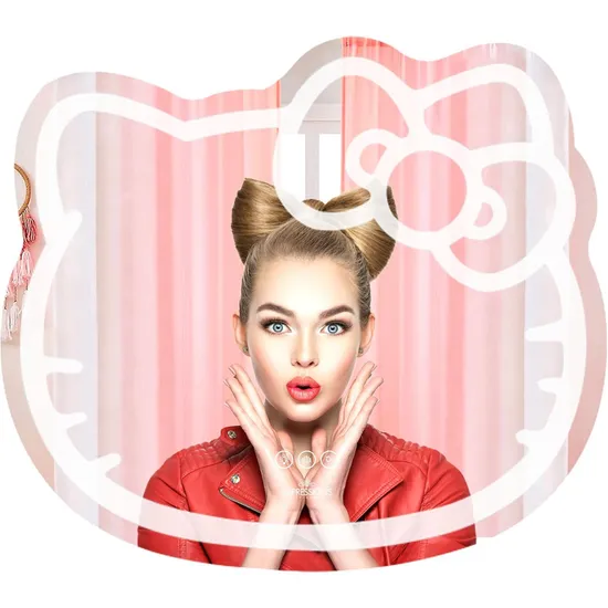 Stylish Waterproof Hello Kitty LED Mirror with Android System for Modern Bathrooms