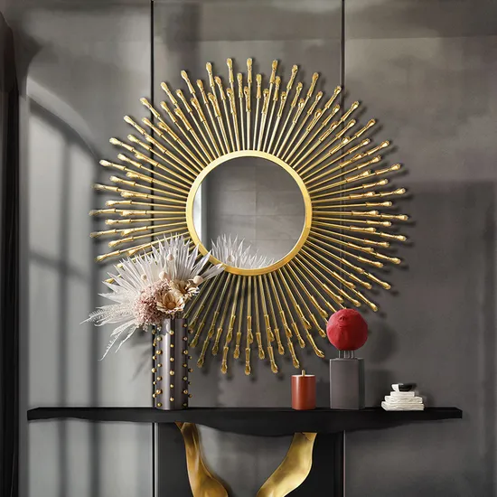 Modern Creative Thousand-Hand Brass Wall Mirrors Home Decor Living Room Hotel Decoration