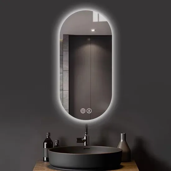 Arched Intelligent Bathroom Anti Fog Mirror Wall Mounted Bluetooth LED Backlit Vanity Smart Mirror with Light
