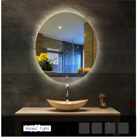 Irregular Hotel Wall Decorative LED Laminated Make up Smart Bath Room Mirror