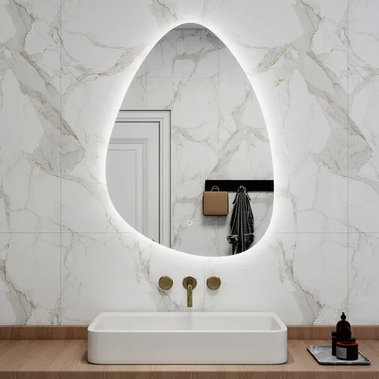 Makeup Mirror for Bright Wall Mounted Irregular Bathroom LED Smart Mirror