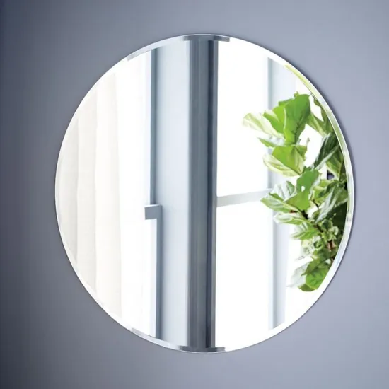 3mm 4mm 5mm 6mm Environmental Antioxidant Safety PE Film Coated Edge Polished Beveled Round, Oval Copper Free Lead Free Silver Mirror Aluminum Mirror