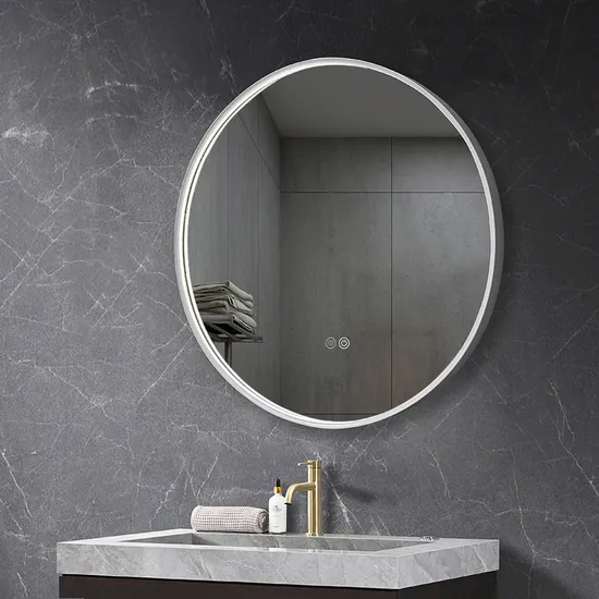 2024 Customized Framed Touch Switch Smart Bathroom LED Vanity Mirror with Front Light and Antifog