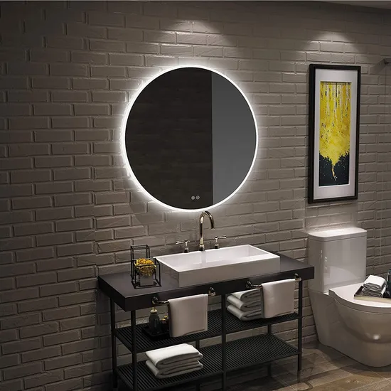 UL CE cUL Wall Home Decor Make up Smart Vanity Lighted Framed Frameless Round Rectangle Bath Bathroom LED Mirror with Touch Switch Defogger Bluetooth